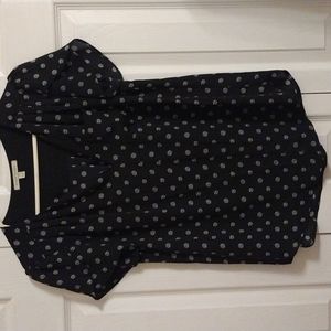 Stitch Fix Black with white polka dot blouse by 41 Hawthorn